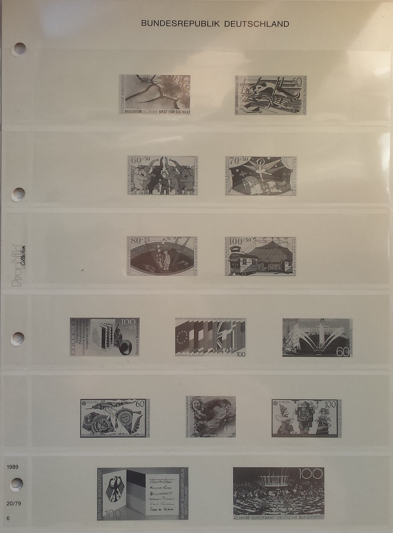 Vokietijos Federacinė Respublika (VFR), iliustruoti albumo lapai Prophila Vokietijos Federacinė Respublika (VFR), iliustruoti albumo lapai Prophila