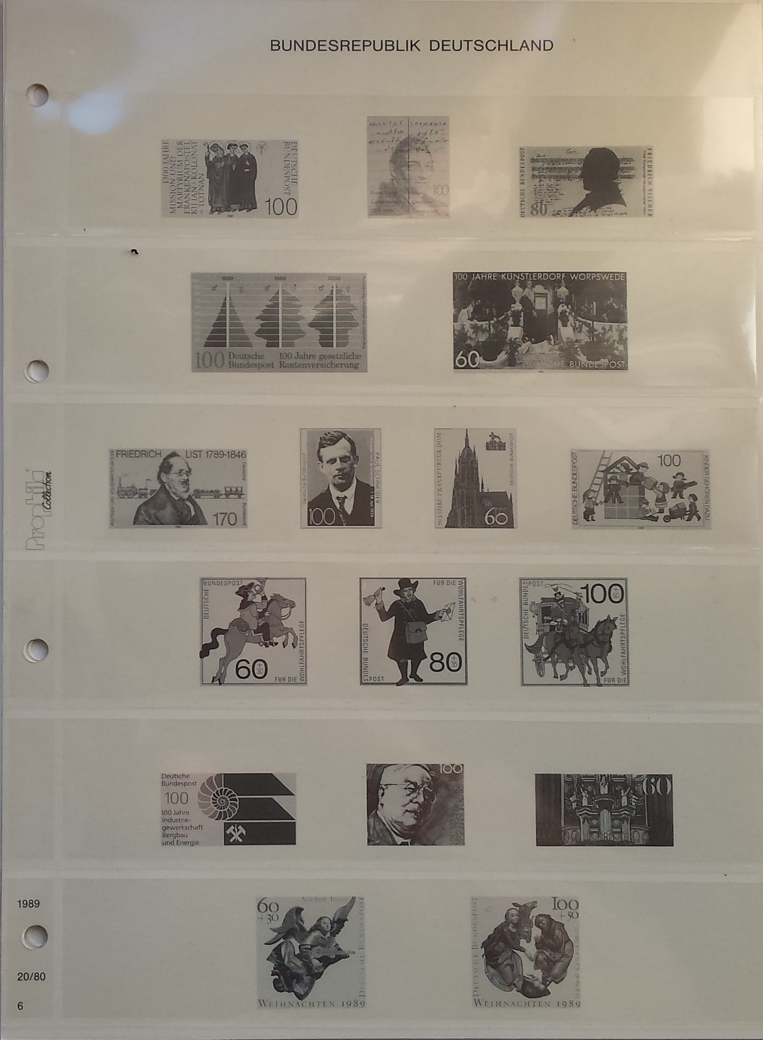 Vokietijos Federacinė Respublika (VFR), iliustruoti albumo lapai Prophila Vokietijos Federacinė Respublika (VFR), iliustruoti albumo lapai Prophila