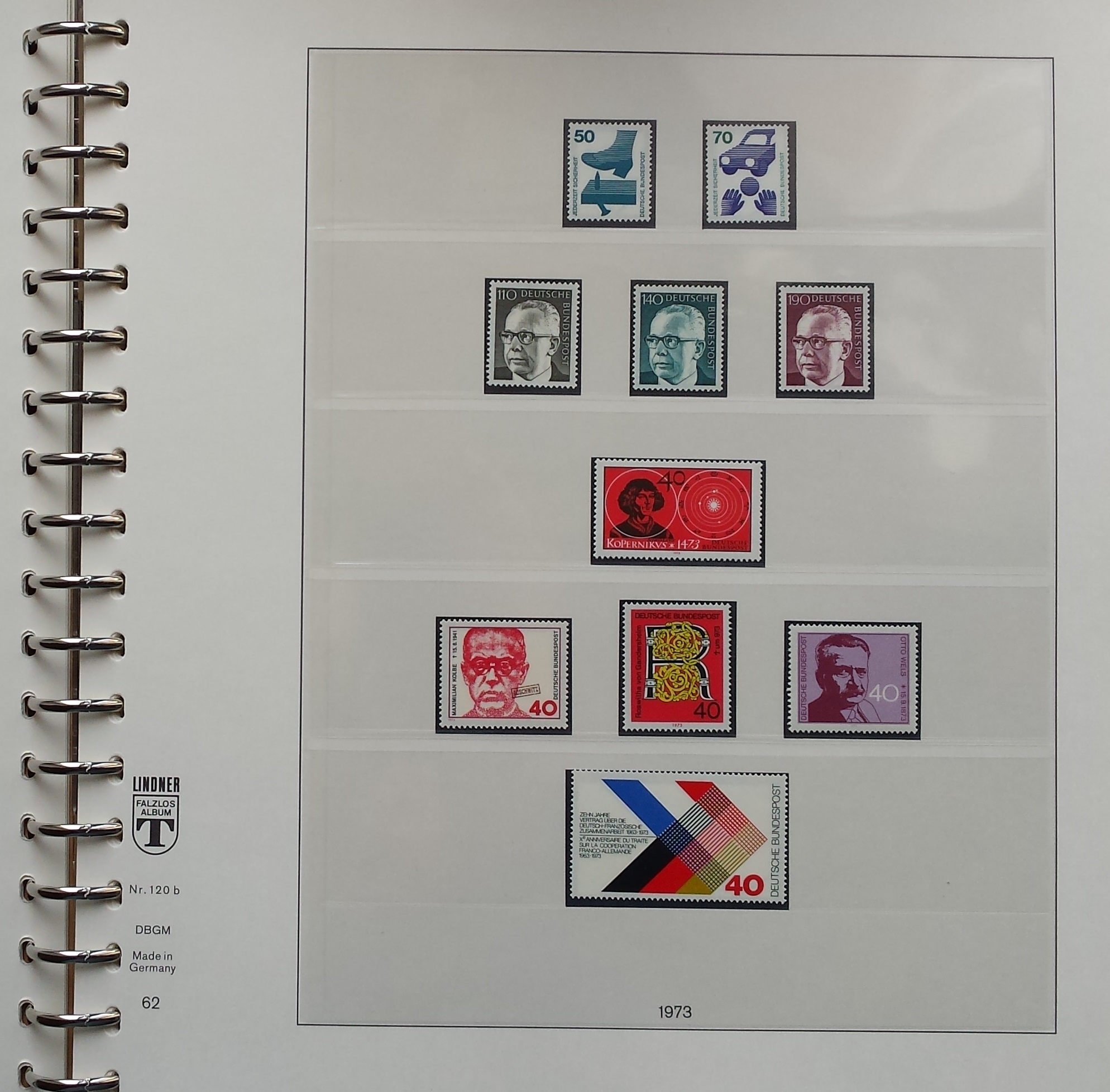 Vokietijos (VFR) 1972-1983 metų pašto ženklų kolekcija Lindner albume (MNH**) Vokietijos (VFR) 1972-1983 metų pašto ženklų kolekcija Lindner albume (MNH**)