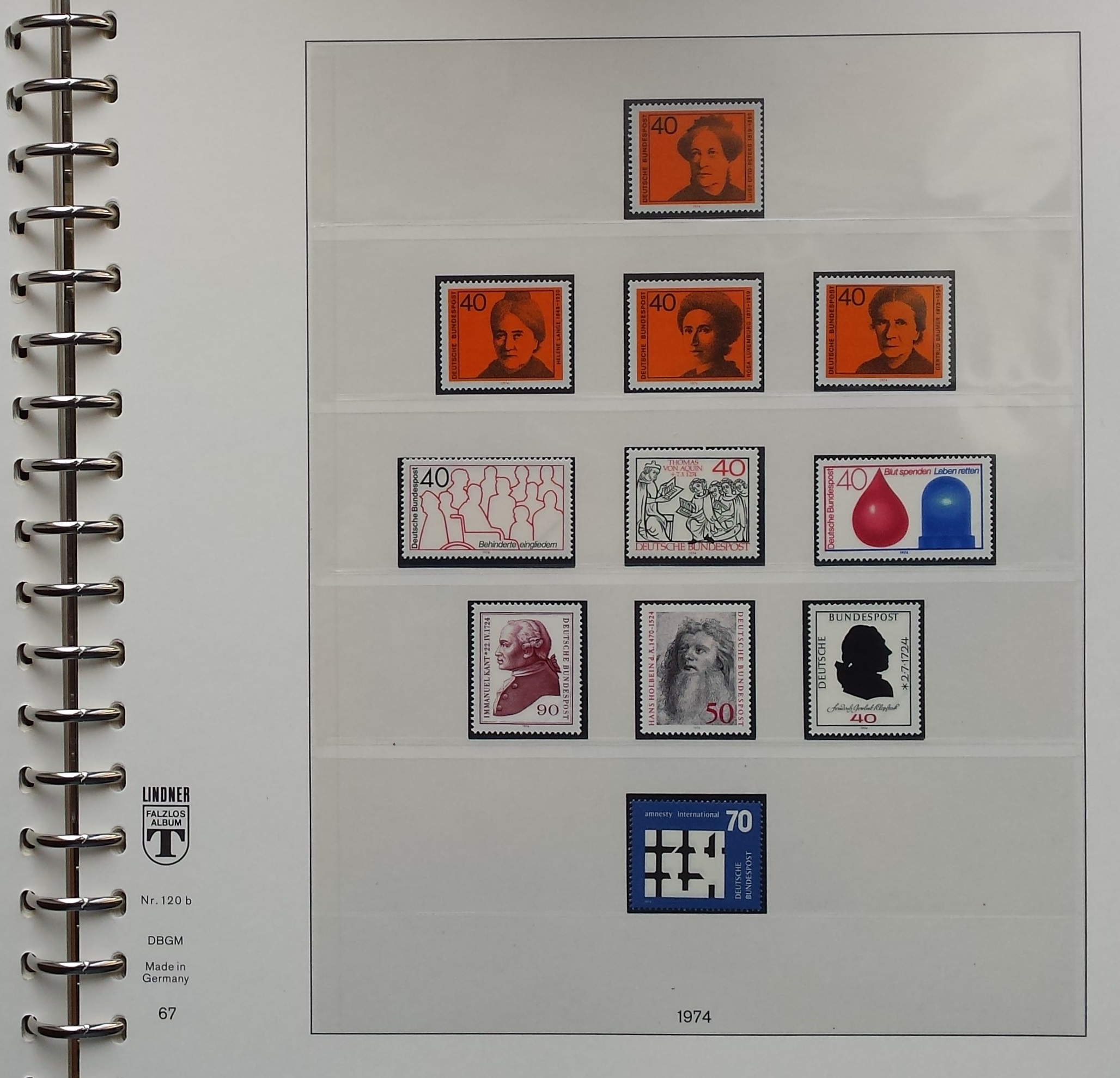 Vokietijos (VFR) 1972-1983 metų pašto ženklų kolekcija Lindner albume (MNH**) Vokietijos (VFR) 1972-1983 metų pašto ženklų kolekcija Lindner albume (MNH**)
