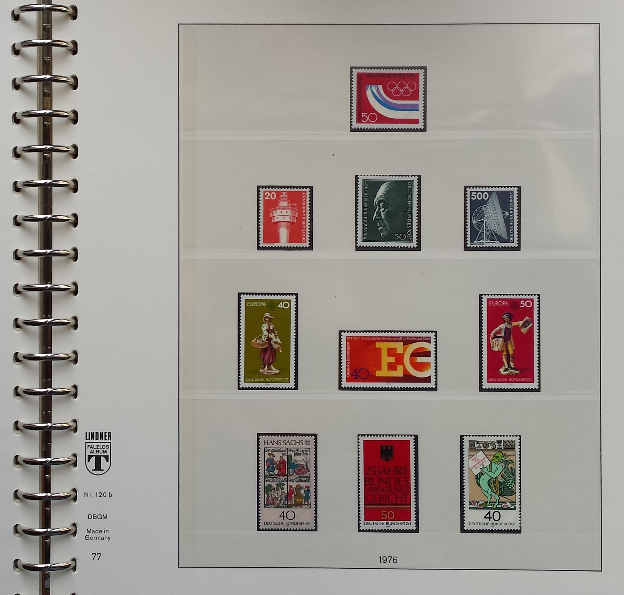 Vokietijos (VFR) 1972-1983 metų pašto ženklų kolekcija Lindner albume (MNH**) Vokietijos (VFR) 1972-1983 metų pašto ženklų kolekcija Lindner albume (MNH**)