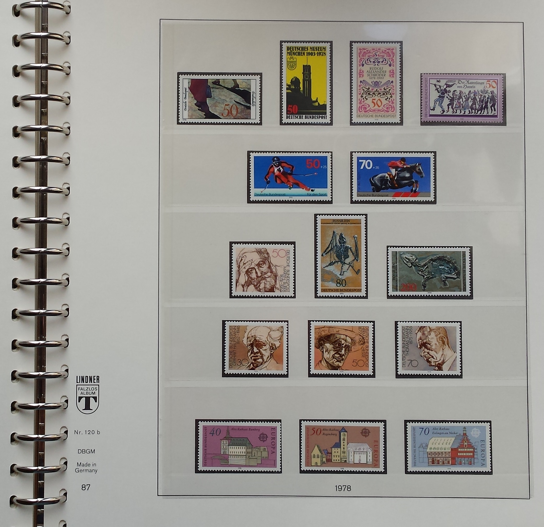 Vokietijos (VFR) 1972-1983 metų pašto ženklų kolekcija Lindner albume (MNH**) Vokietijos (VFR) 1972-1983 metų pašto ženklų kolekcija Lindner albume (MNH**)