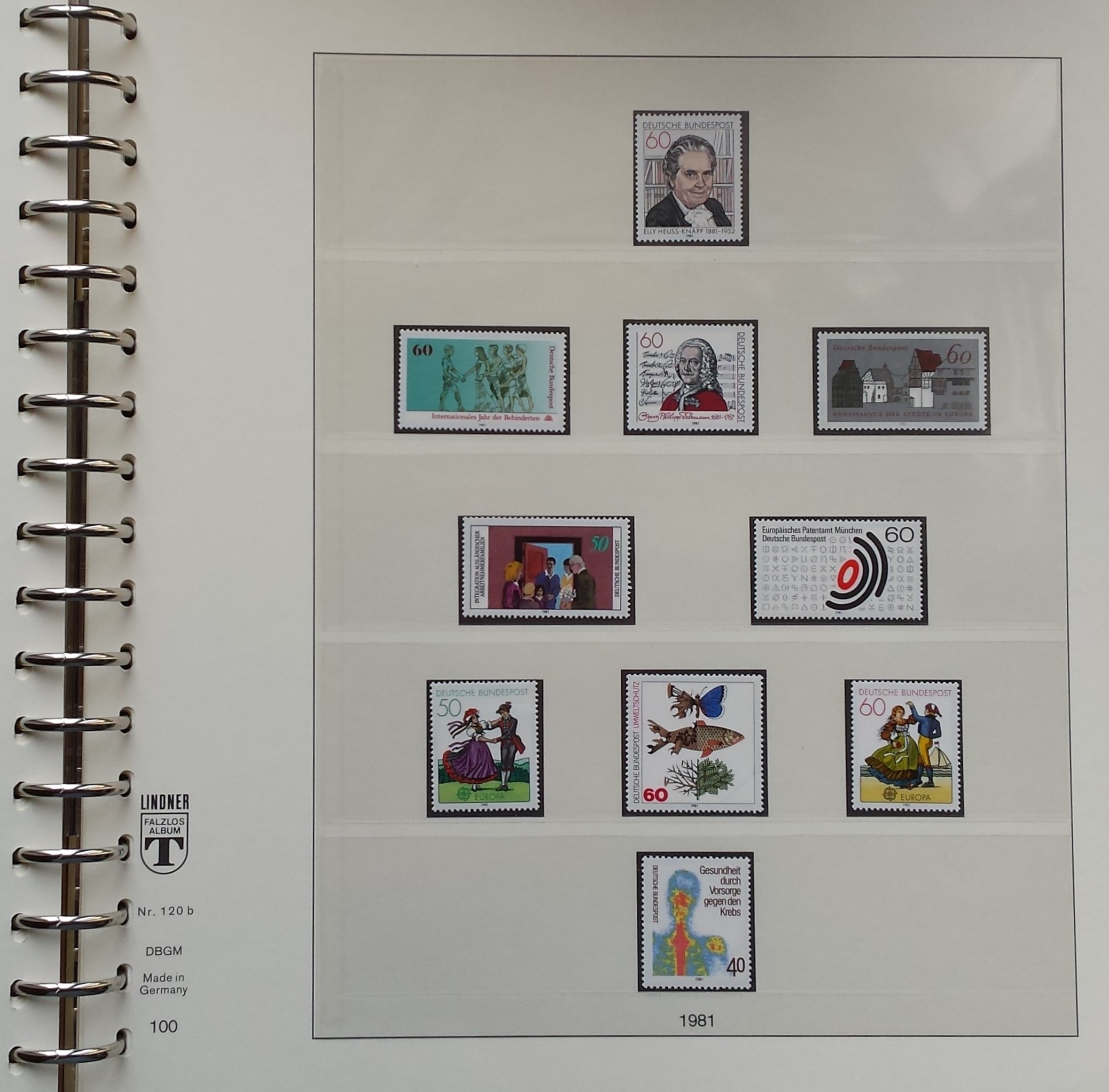 Vokietijos (VFR) 1972-1983 metų pašto ženklų kolekcija Lindner albume (MNH**) Vokietijos (VFR) 1972-1983 metų pašto ženklų kolekcija Lindner albume (MNH**)
