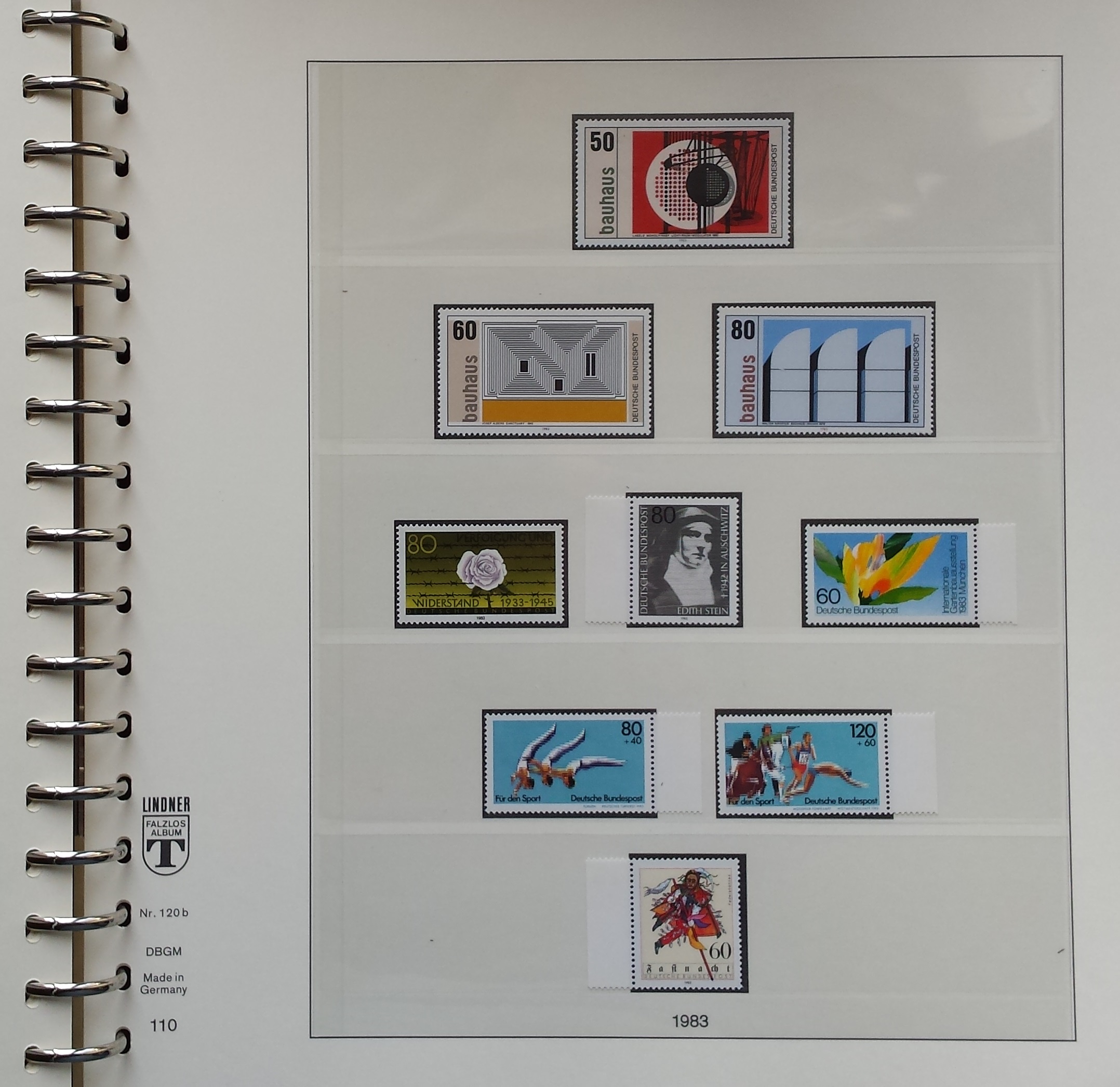 Vokietijos (VFR) 1972-1983 metų pašto ženklų kolekcija Lindner albume (MNH**) Vokietijos (VFR) 1972-1983 metų pašto ženklų kolekcija Lindner albume (MNH**)