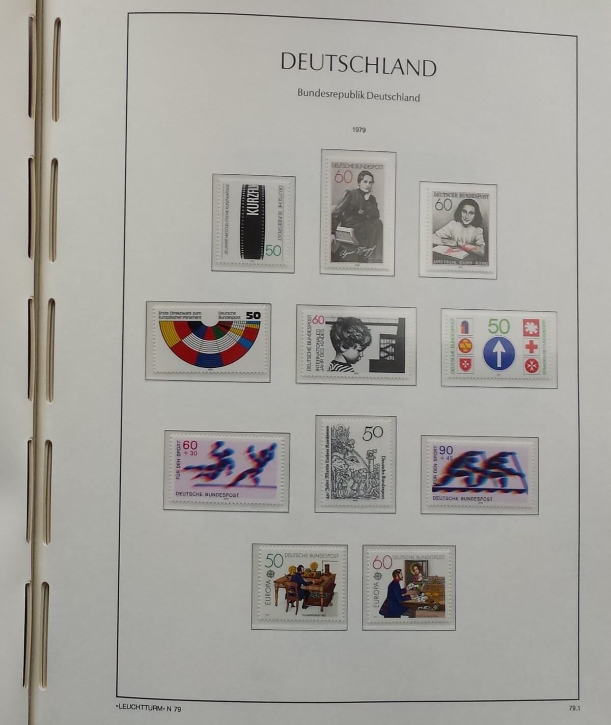 Vokietijos (VFR) 1978-1989 metų pašto ženklų kolekcija LEUCHTTURM albume