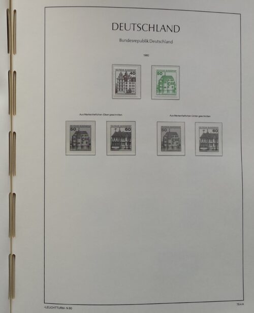 Vokietijos (VFR) 1978-1989 metų pašto ženklų kolekcija LEUCHTTURM albume