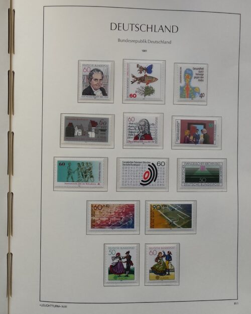 Vokietijos (VFR) 1978-1989 metų pašto ženklų kolekcija LEUCHTTURM albume