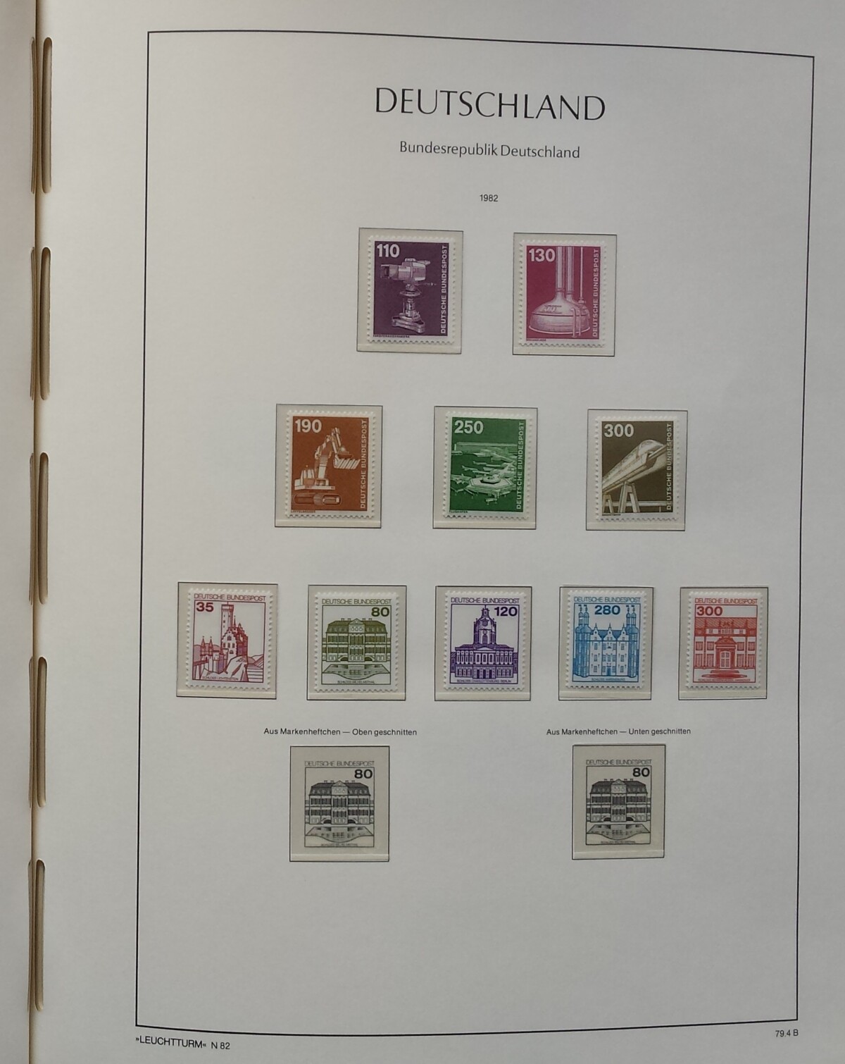 Vokietijos (VFR) 1978-1989 metų pašto ženklų kolekcija LEUCHTTURM albume