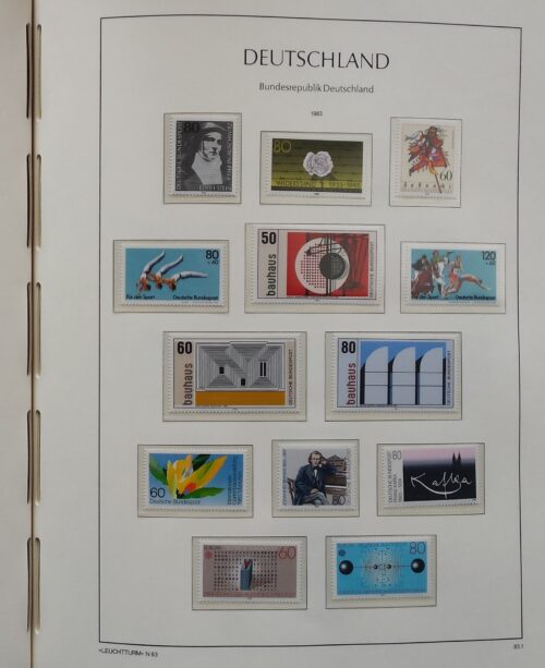 Vokietijos (VFR) 1978-1989 metų pašto ženklų kolekcija LEUCHTTURM albume