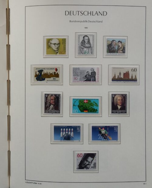 Vokietijos (VFR) 1978-1989 metų pašto ženklų kolekcija LEUCHTTURM albume