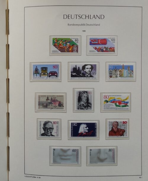 Vokietijos (VFR) 1978-1989 metų pašto ženklų kolekcija LEUCHTTURM albume