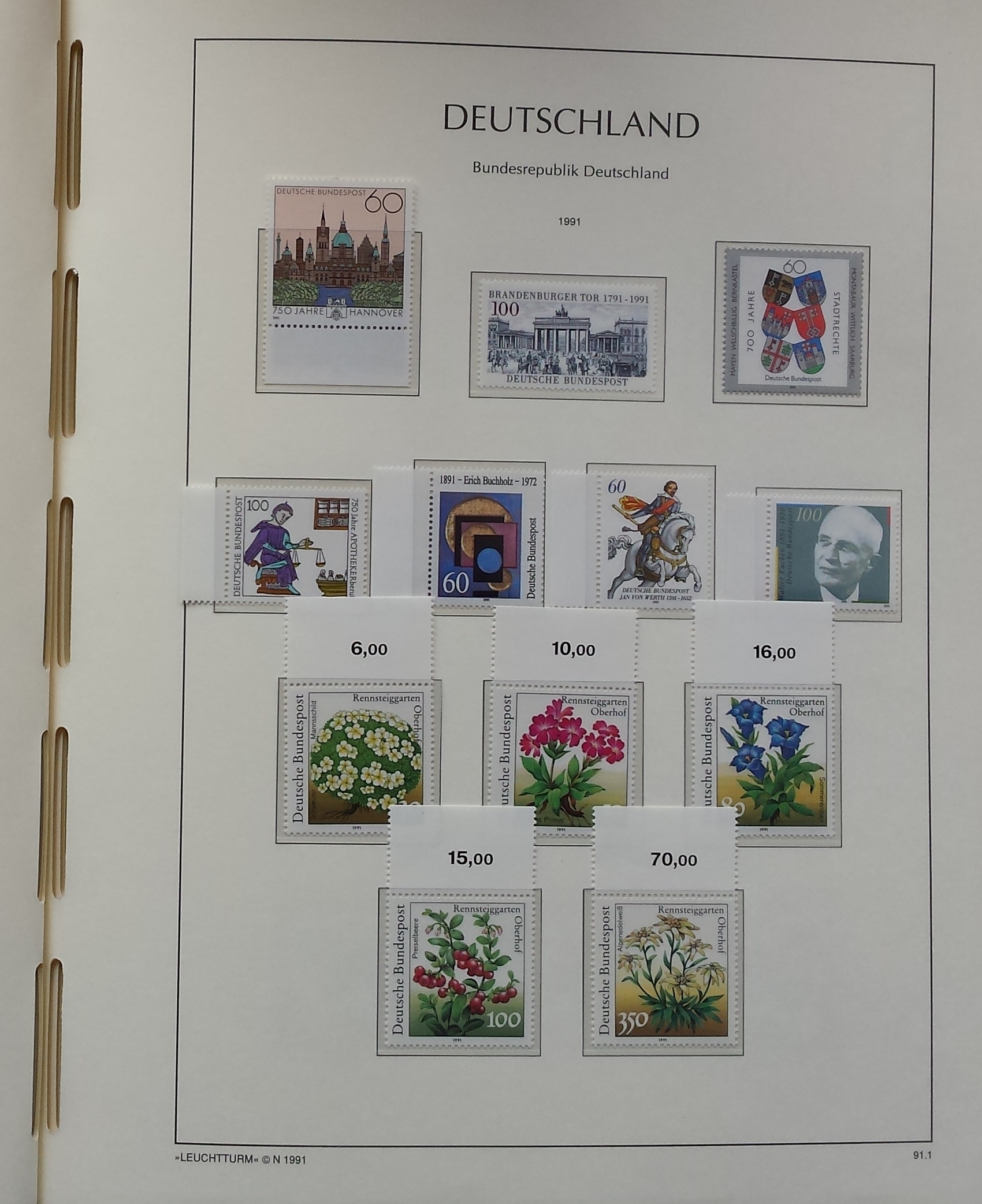 Vokietijos (VFR) 1990-1995 metų pašto ženklų kolekcija LEUCHTTURM albume Vokietijos (VFR) 1990-1995 metų pašto ženklų kolekcija LEUCHTTURM albume
