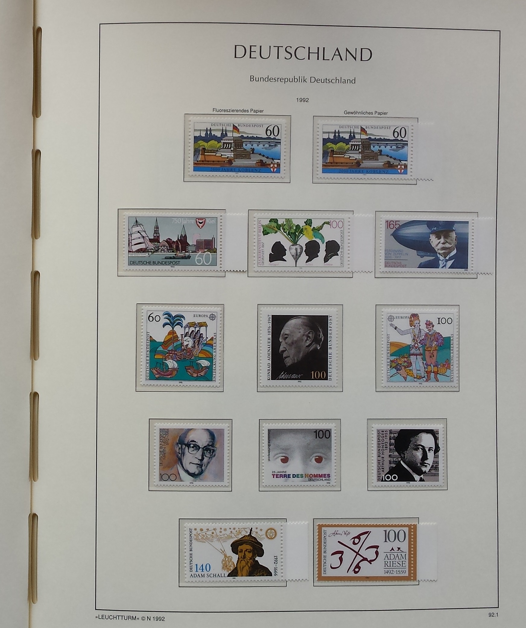 Vokietijos (VFR) 1990-1995 metų pašto ženklų kolekcija LEUCHTTURM albume Vokietijos (VFR) 1990-1995 metų pašto ženklų kolekcija LEUCHTTURM albume