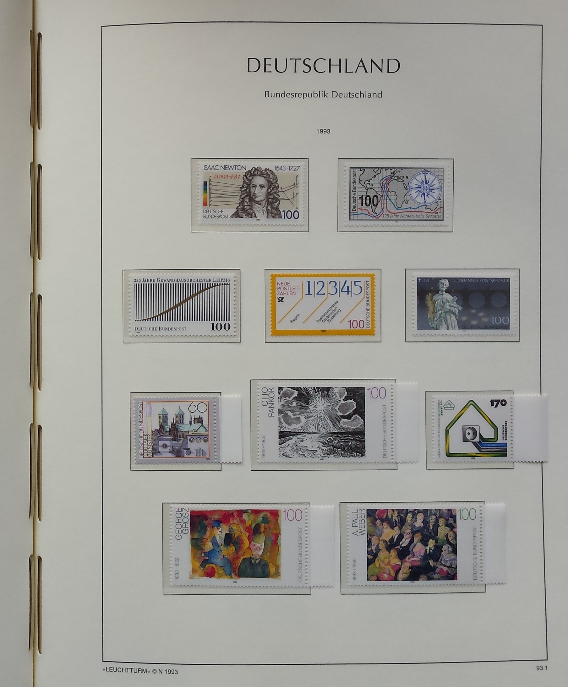 Vokietijos (VFR) 1990-1995 metų pašto ženklų kolekcija LEUCHTTURM albume Vokietijos (VFR) 1990-1995 metų pašto ženklų kolekcija LEUCHTTURM albume