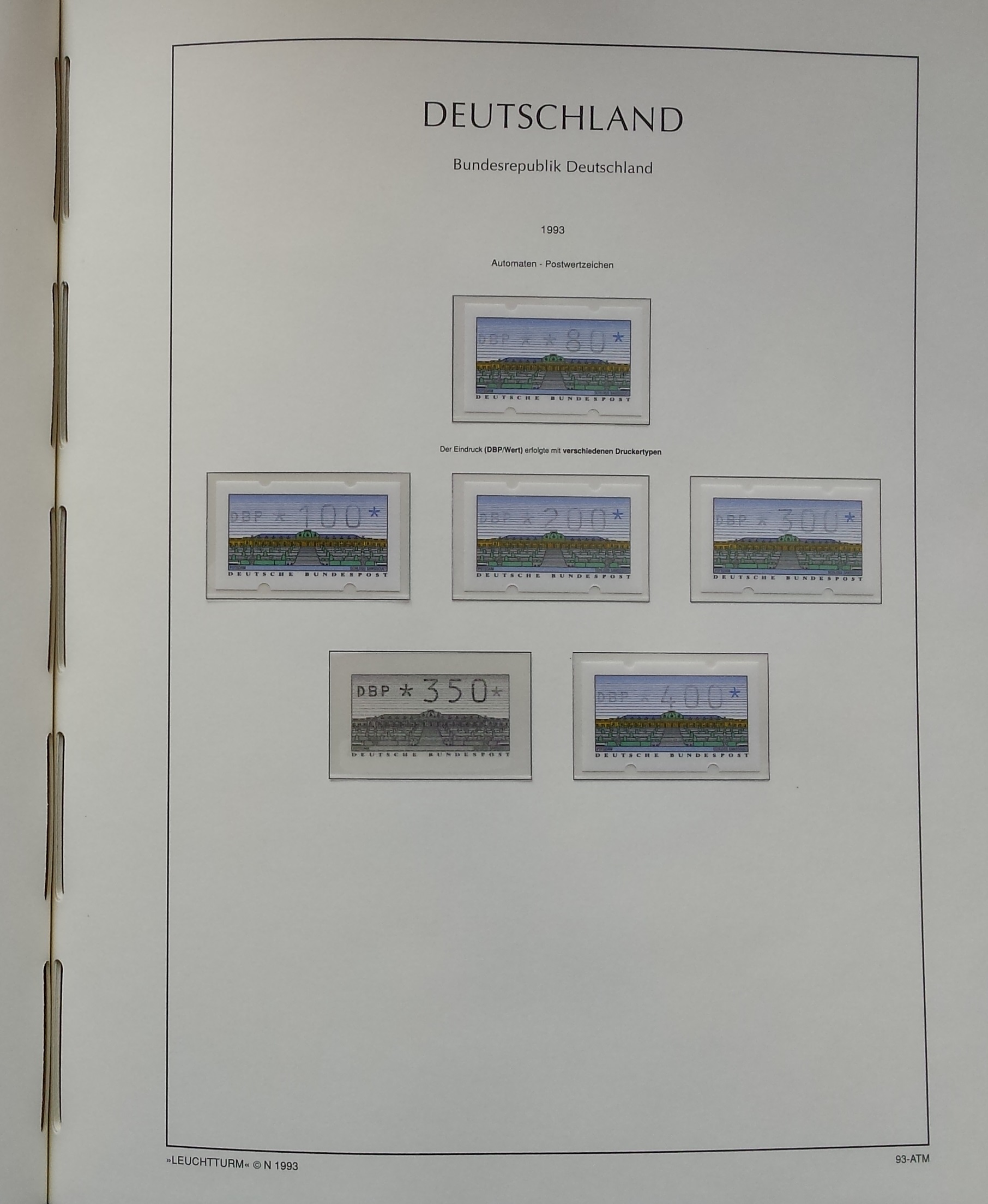Vokietijos (VFR) 1990-1995 metų pašto ženklų kolekcija LEUCHTTURM albume Vokietijos (VFR) 1990-1995 metų pašto ženklų kolekcija LEUCHTTURM albume