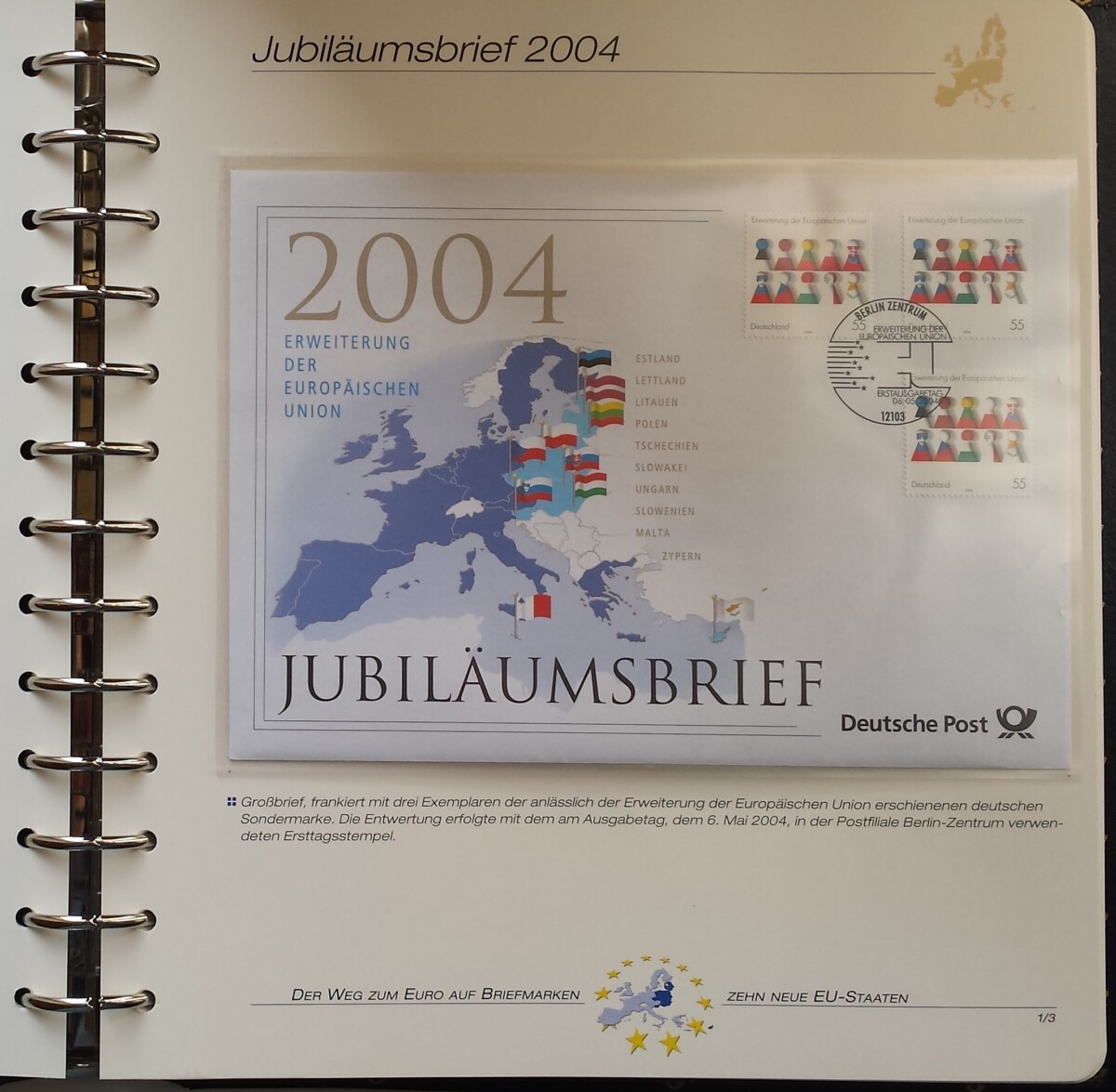 Teminė kolekcija "Euro kelias pašto ženkluose" (tame tarpe ir Lietuvos)