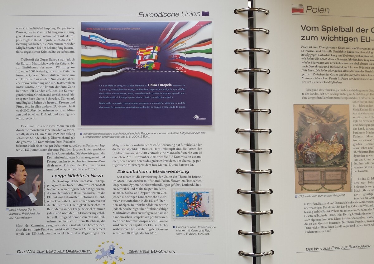 Teminė kolekcija "Euro kelias pašto ženkluose" (tame tarpe ir Lietuvos)