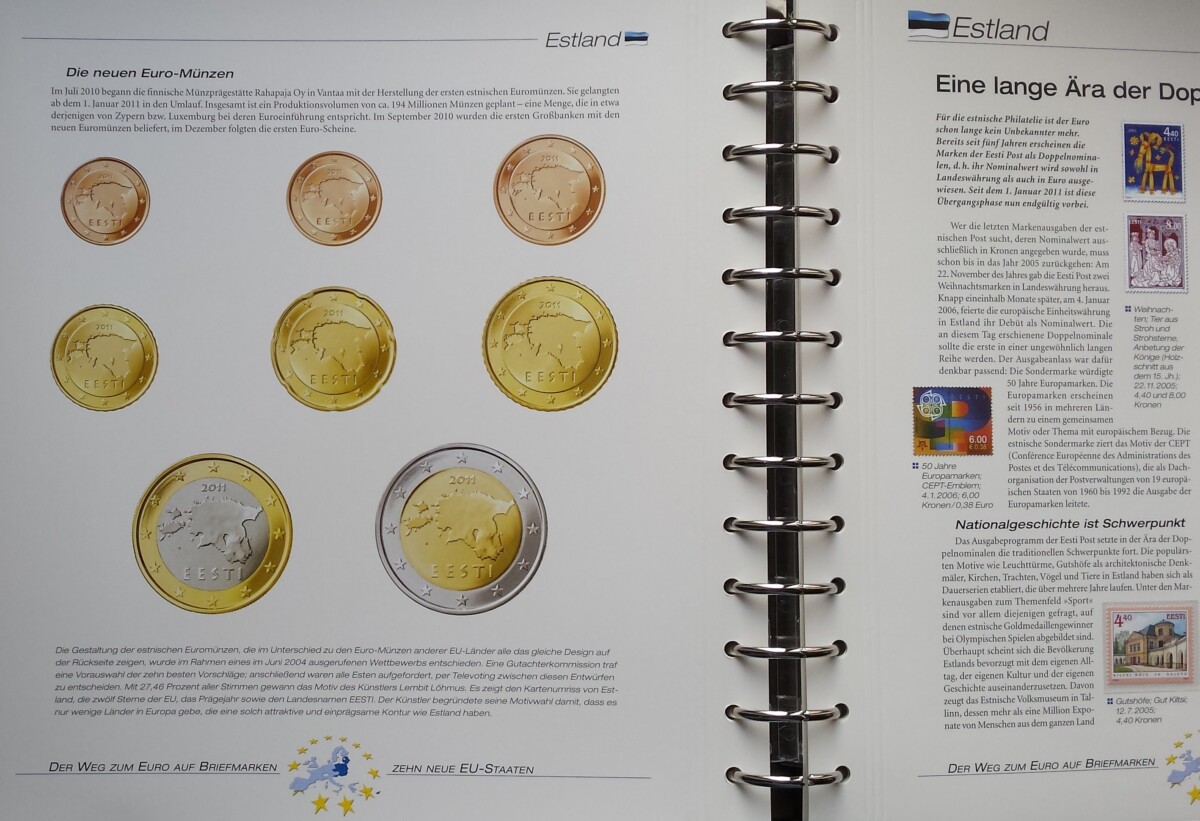 Teminė kolekcija "Euro kelias pašto ženkluose" (tame tarpe ir Lietuvos)