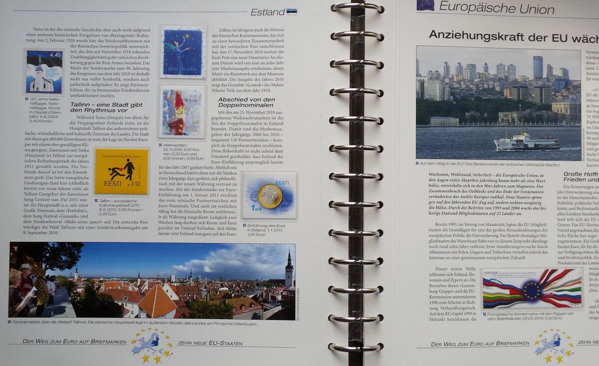 Teminė kolekcija "Euro kelias pašto ženkluose" (tame tarpe ir Lietuvos)