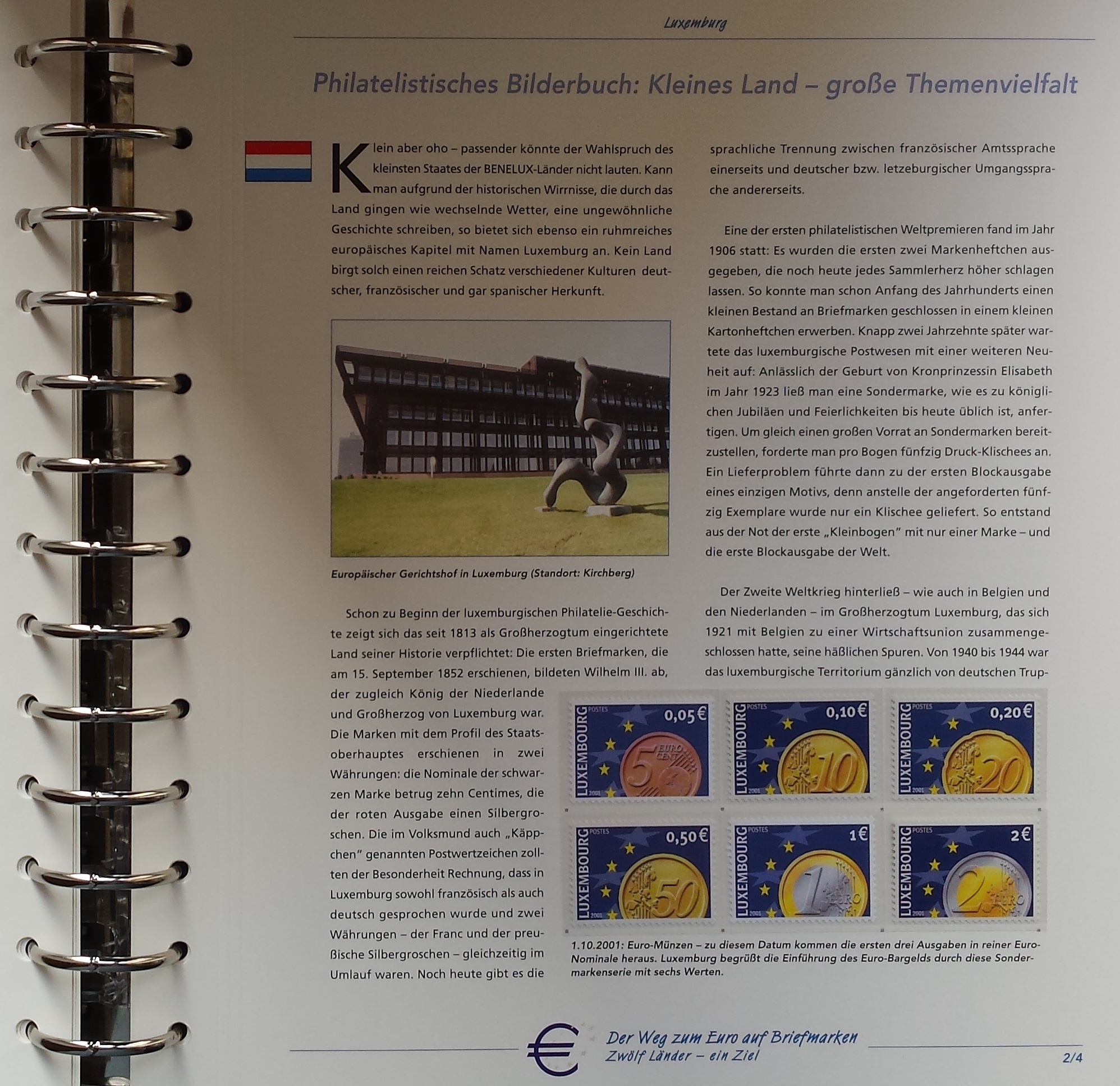 Teminė kolekcija "Euro kelias pašto ženkluose" Teminė kolekcija "Euro kelias pašto ženkluose"