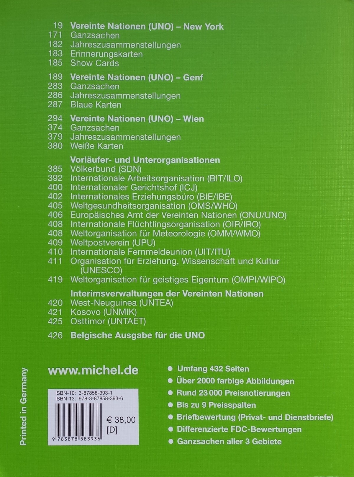 MICHEL 2007 m. Jungtinių Tautų Organizacijos pašto ženklų katalogas