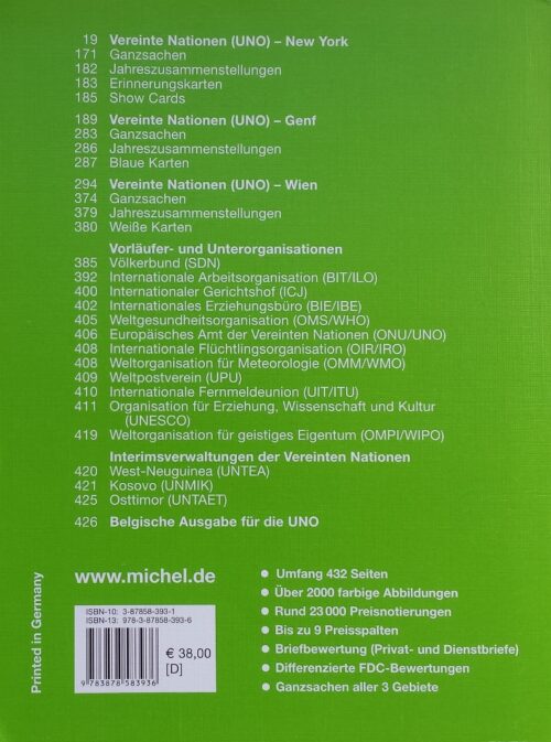 MICHEL 2007 m. Jungtinių Tautų Organizacijos pašto ženklų katalogas