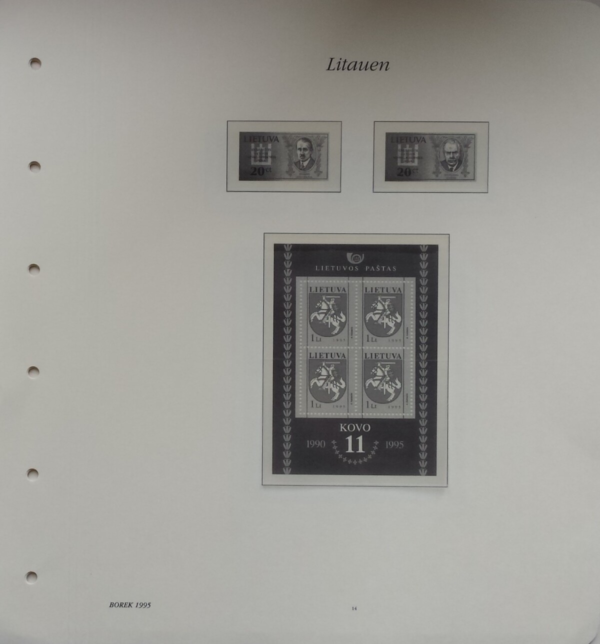 Lietuva, 1991, 1995-1996 m. iliustruoti albumo lapai BOREK