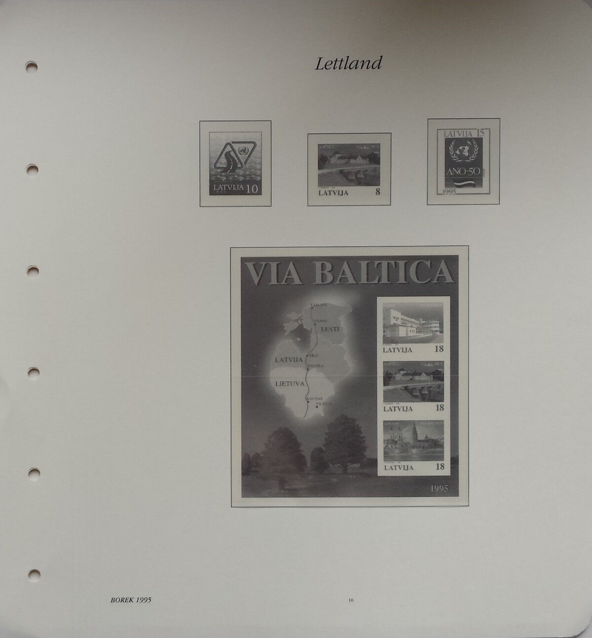 Latvija, 1991, 1995-1996 m. iliustruoti albumo lapai BOREK