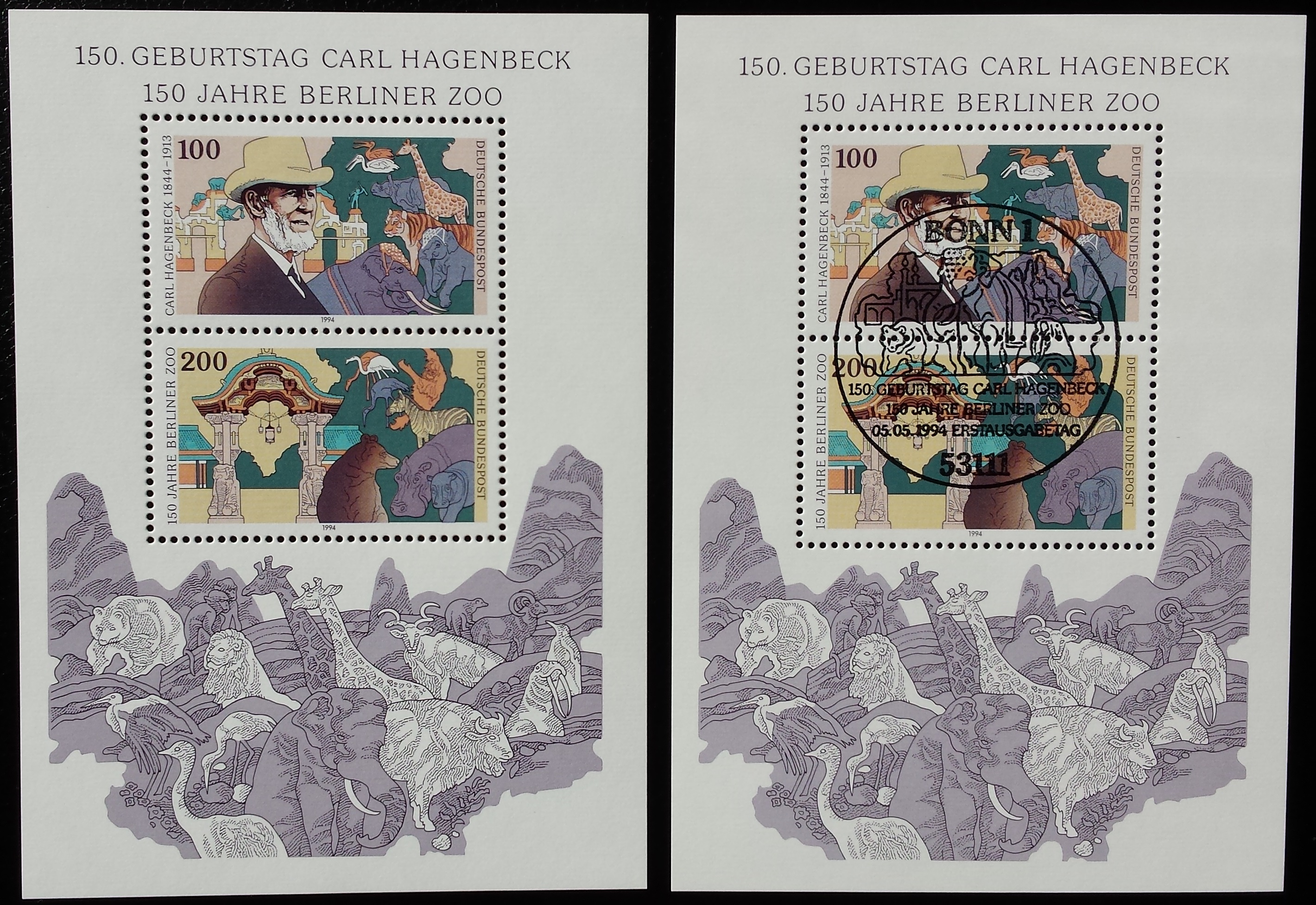 Vokietija. Blokas Nr. 28, MiNr 1734-1735 MNH**/Used (O)