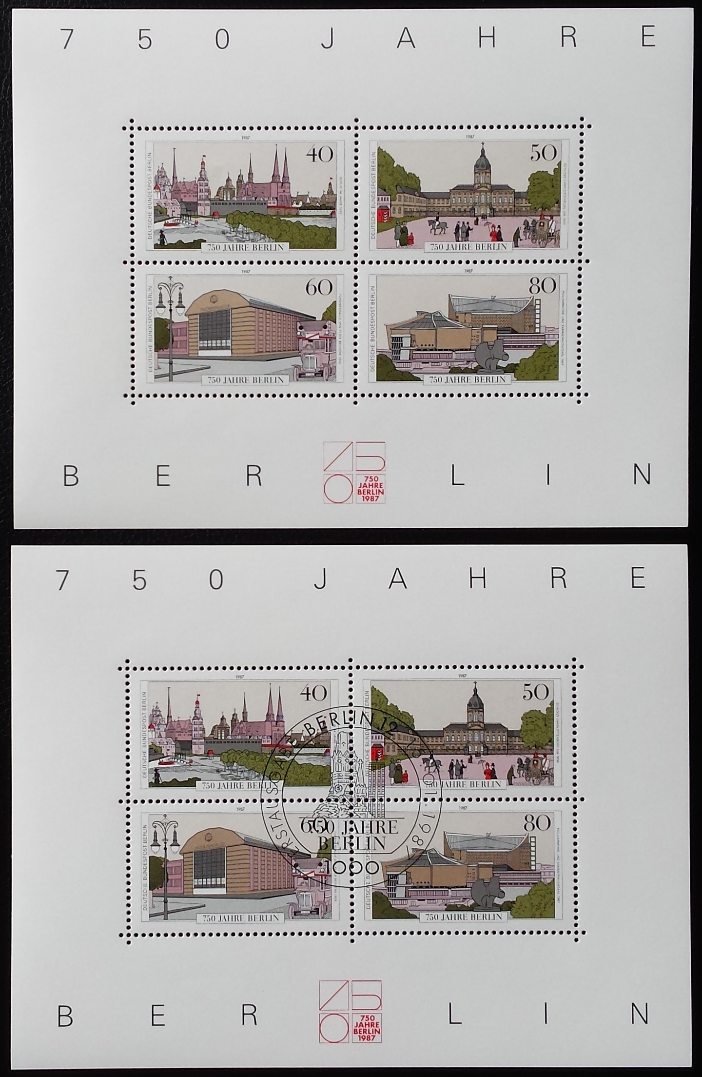 Vokietija, Vakarų Berlynas. Blokas Nr. 8, MiNr 772-775 MNH**/Used (O)