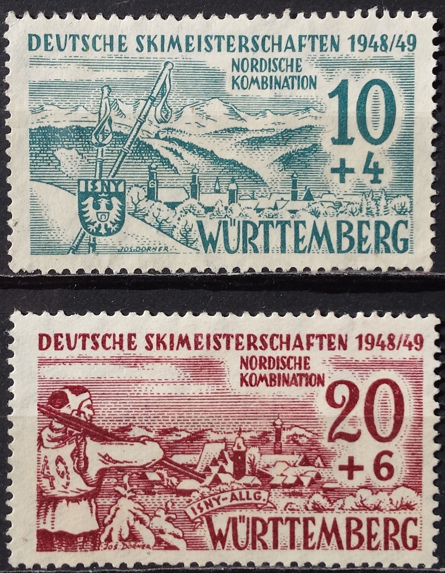 Pokario Vokietija, Prancūzų zona, Viurtembergo žemės, pilna serija MiNr 38-39 MNG (*)