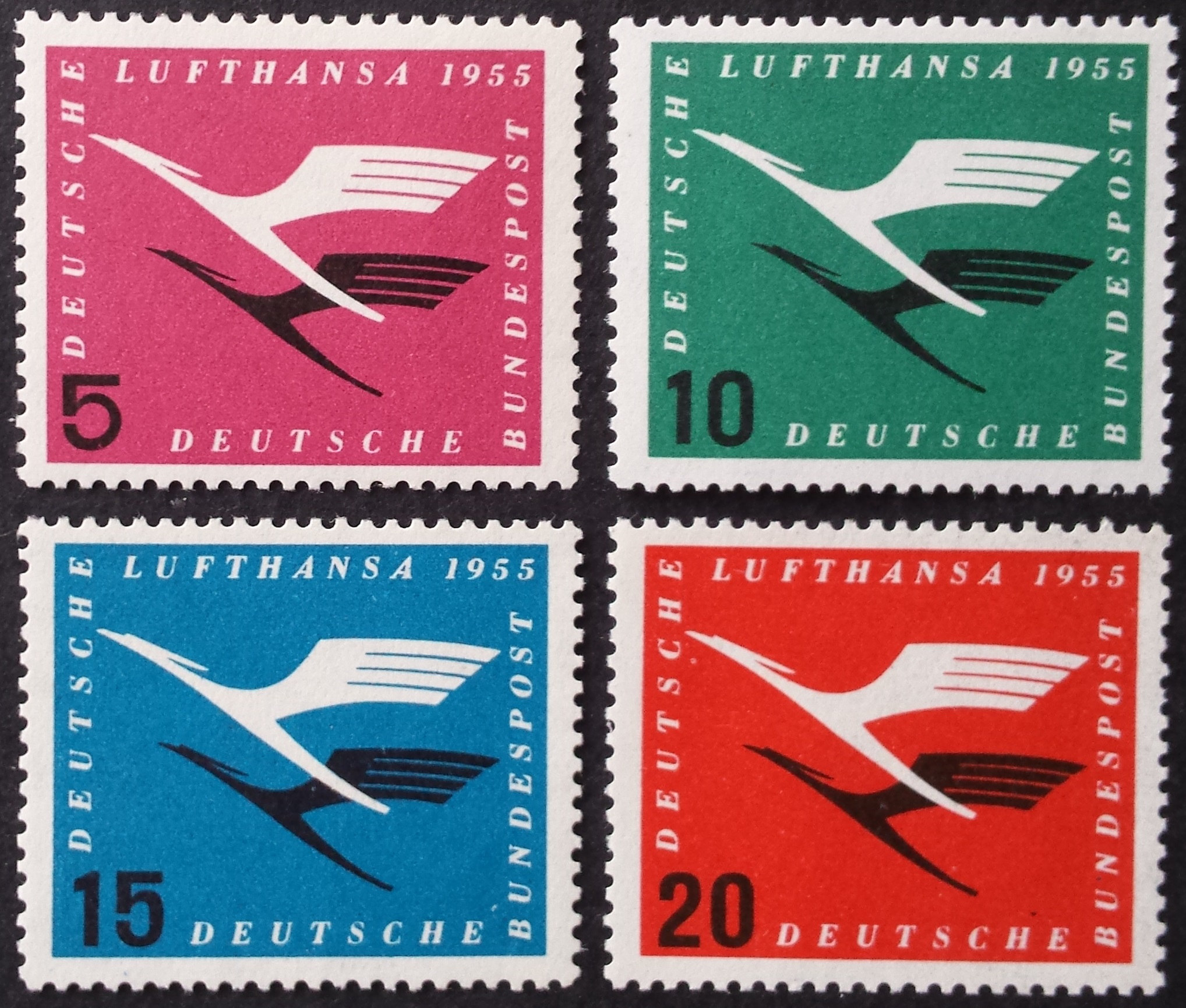 Vokietija, pilna oro pašto serija, MiNr 205-208 MLH*