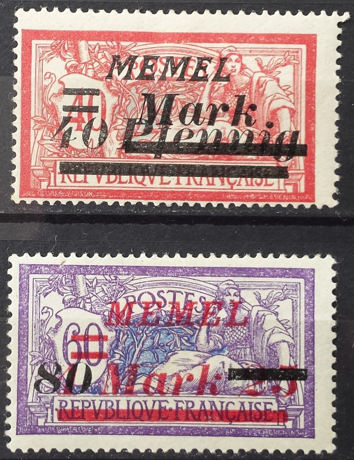 Klaipėda (Memel), pilna serija MiNr 119-120 MH*