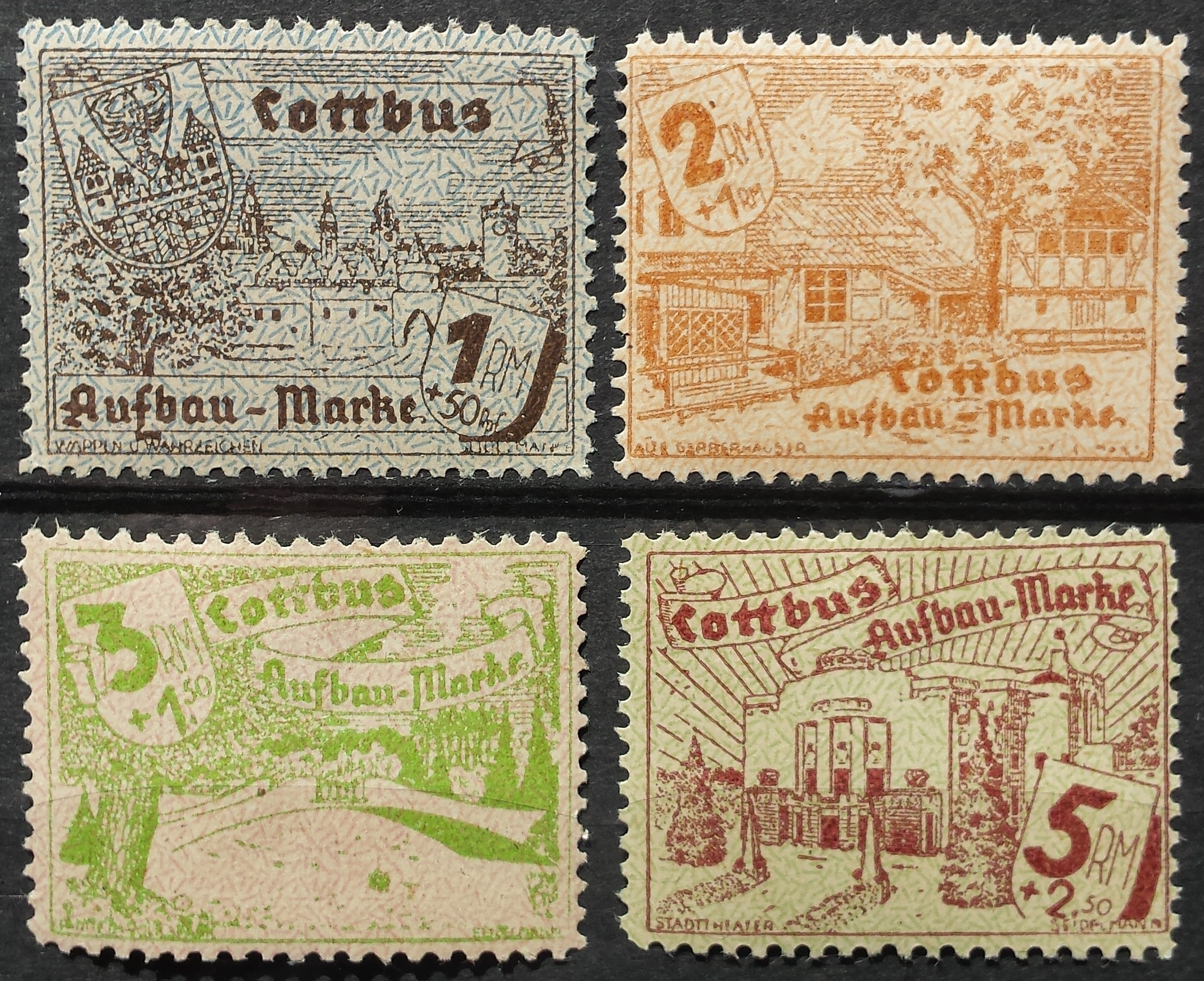 Vokietijos lokalus paštas, Kotbusas, pilna serija MiNr 21-24 MLH*/MH*