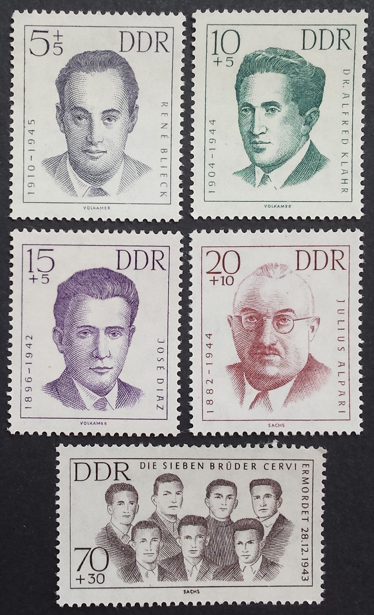 Vokietijos Demokratinė Respublika (VDR), pilna serija, MiNr 918-922 MNH**