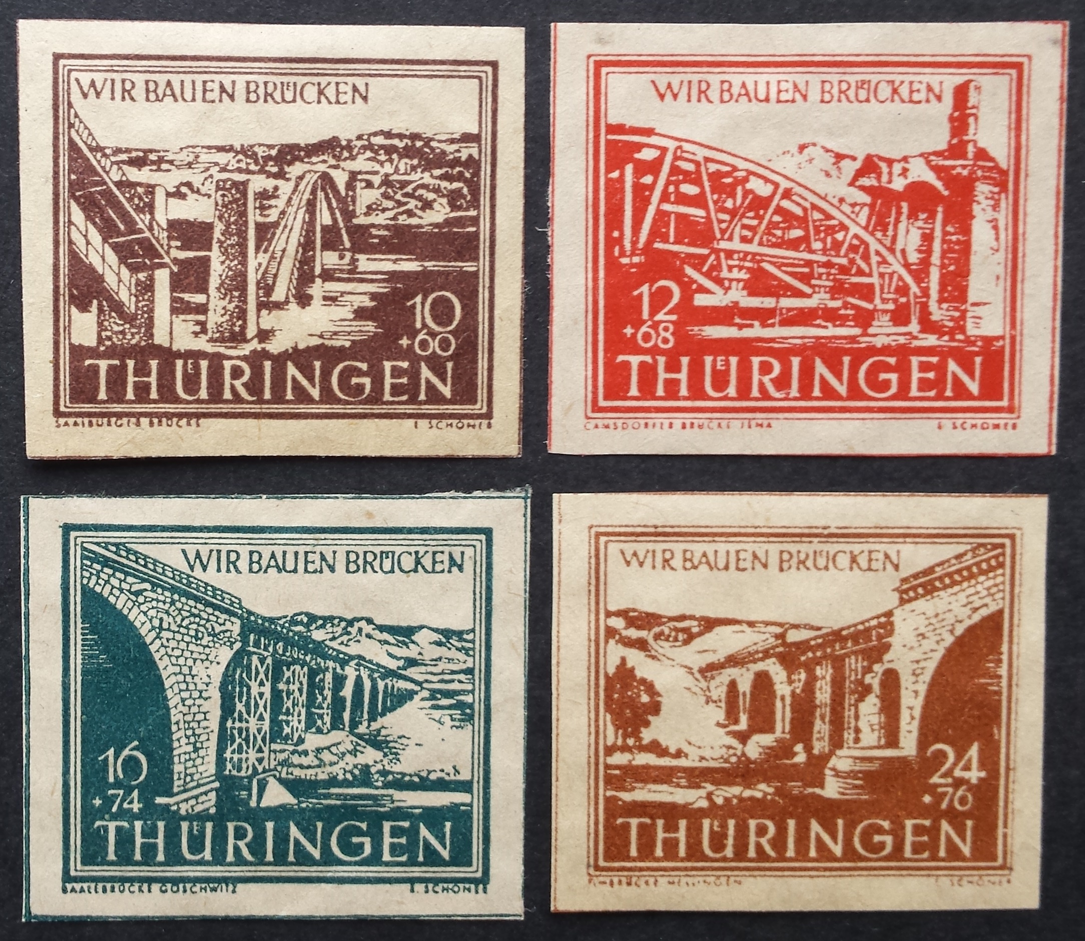 Pokario Vokietija, Sovietų zona, pilna serija MiNr 112-115 MLH*/MH*