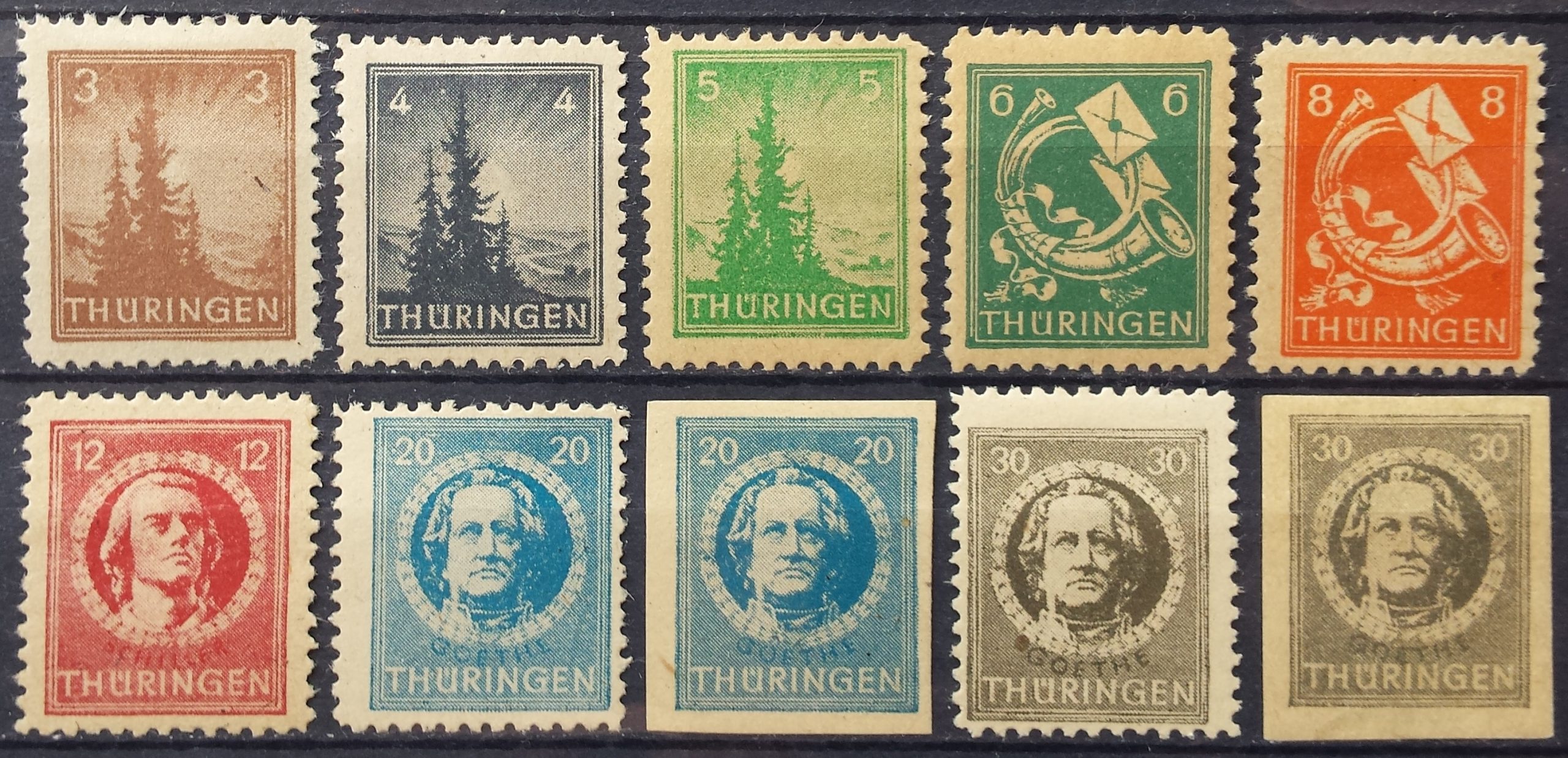 Pokario Vokietija, Sovietų zona, pilna serija MiNr 92-99 (X) MLH*/MH*