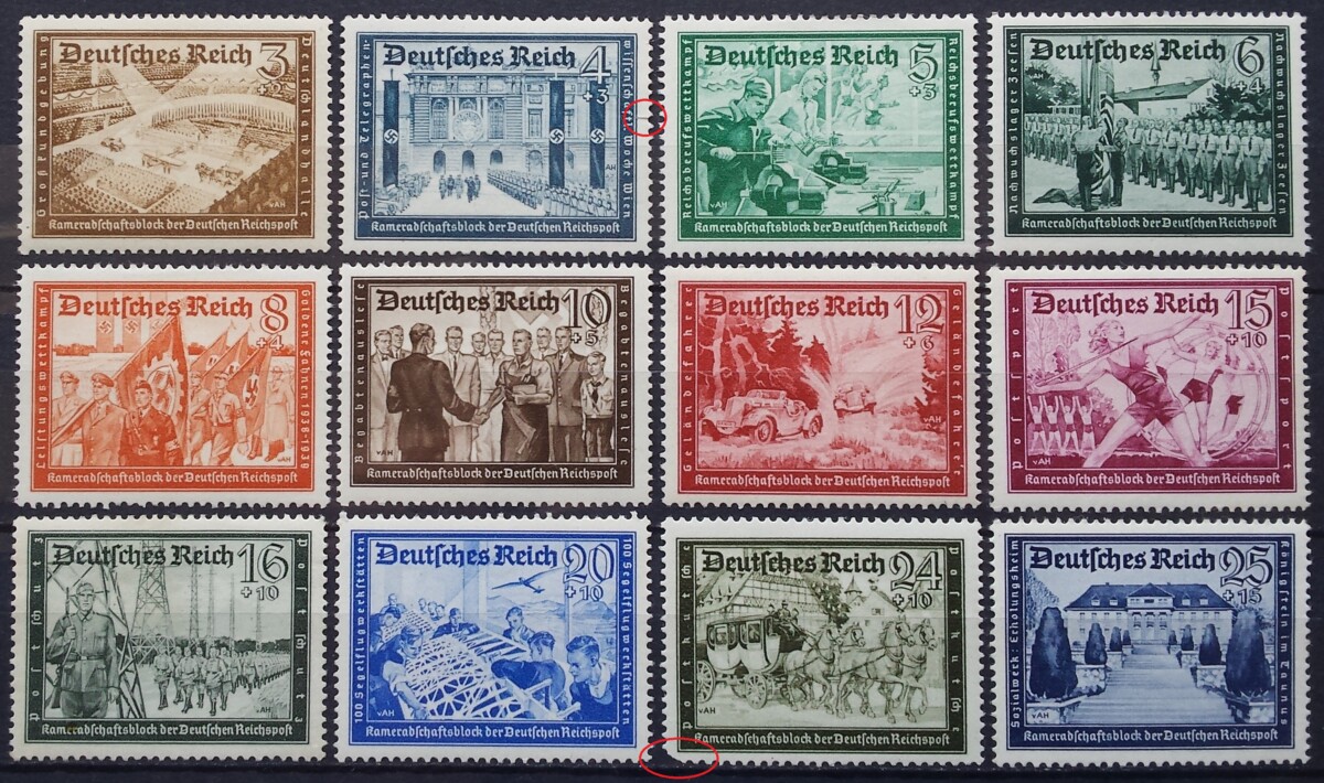 Vokietijos Reichas, pilna serija MiNr 702-713 MNH**/MLH*