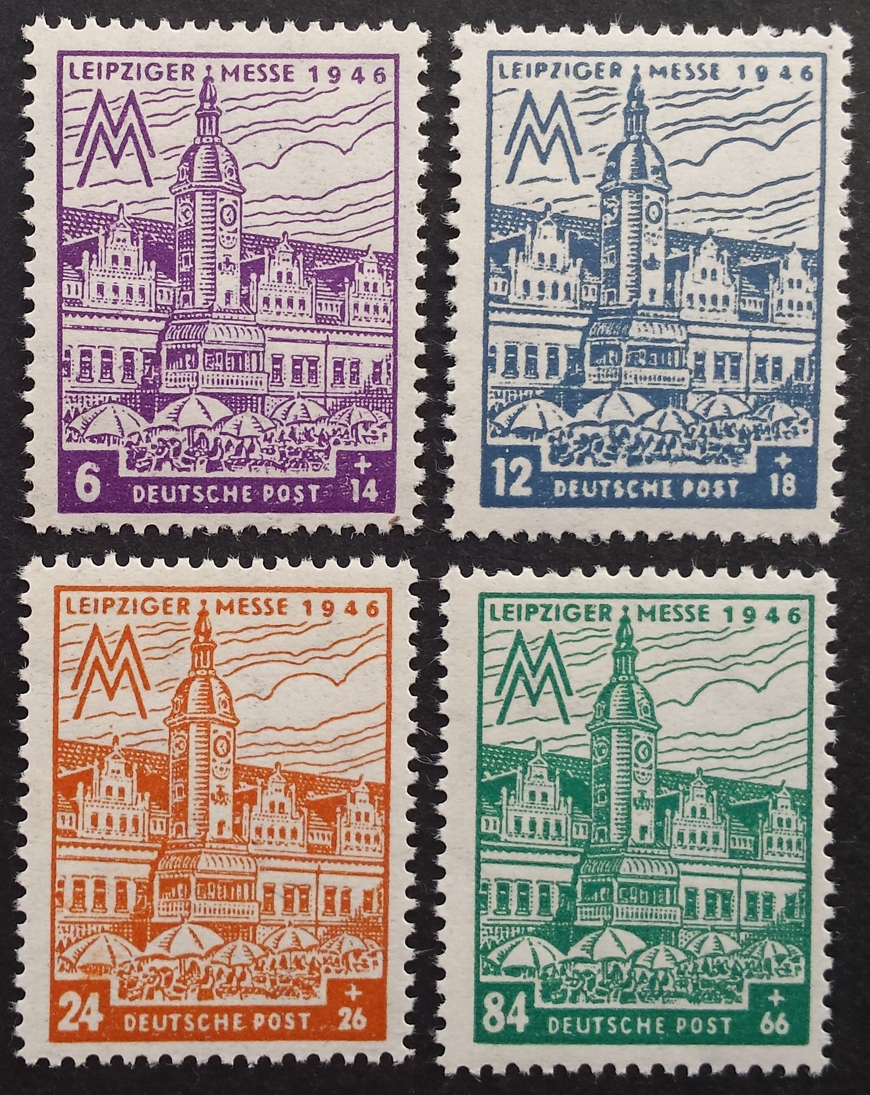 Pokario Vokietija, Sovietų zona, pilna serija MiNr 162A-165A (Y) MNH**