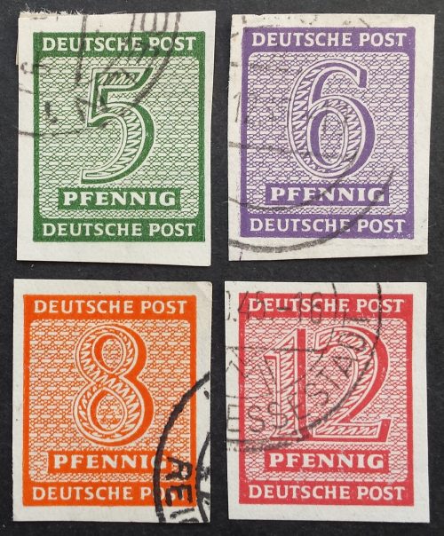 Pokario Vokietija, Sovietų zona, pilna serija MiNr 116-119 (X) Used (O)