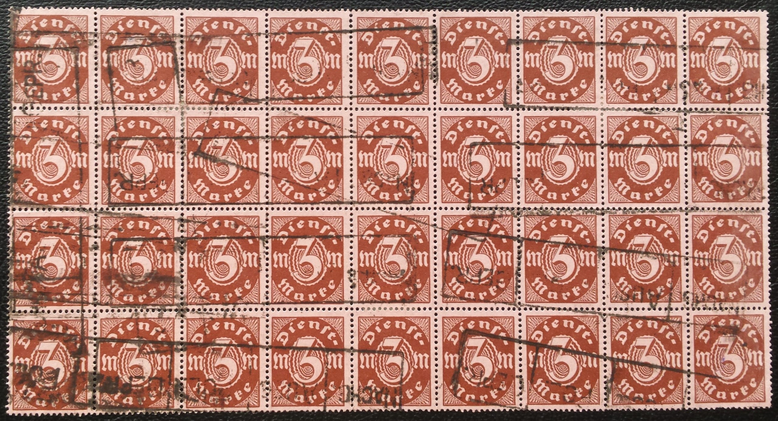 Vokietijos Reichas, tarnybiniai, blokas iš MiNr 67 (36 vnt.) Used (O)