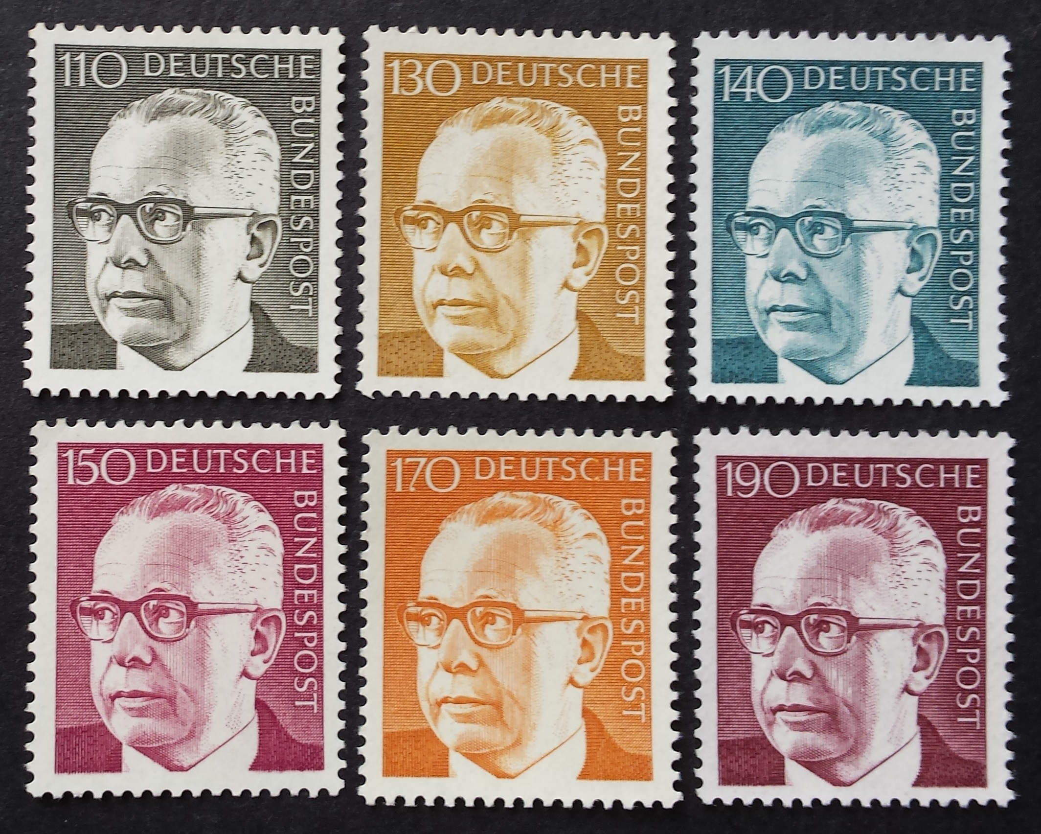 Vokietija, pilna serija, MiNr 727-732 MNH**