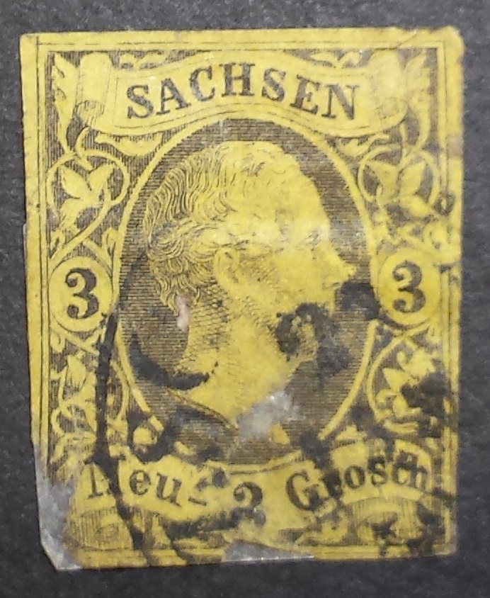 Senoji Vokietija, Saksonija, 1851m. MiNr 6 Used(O)
