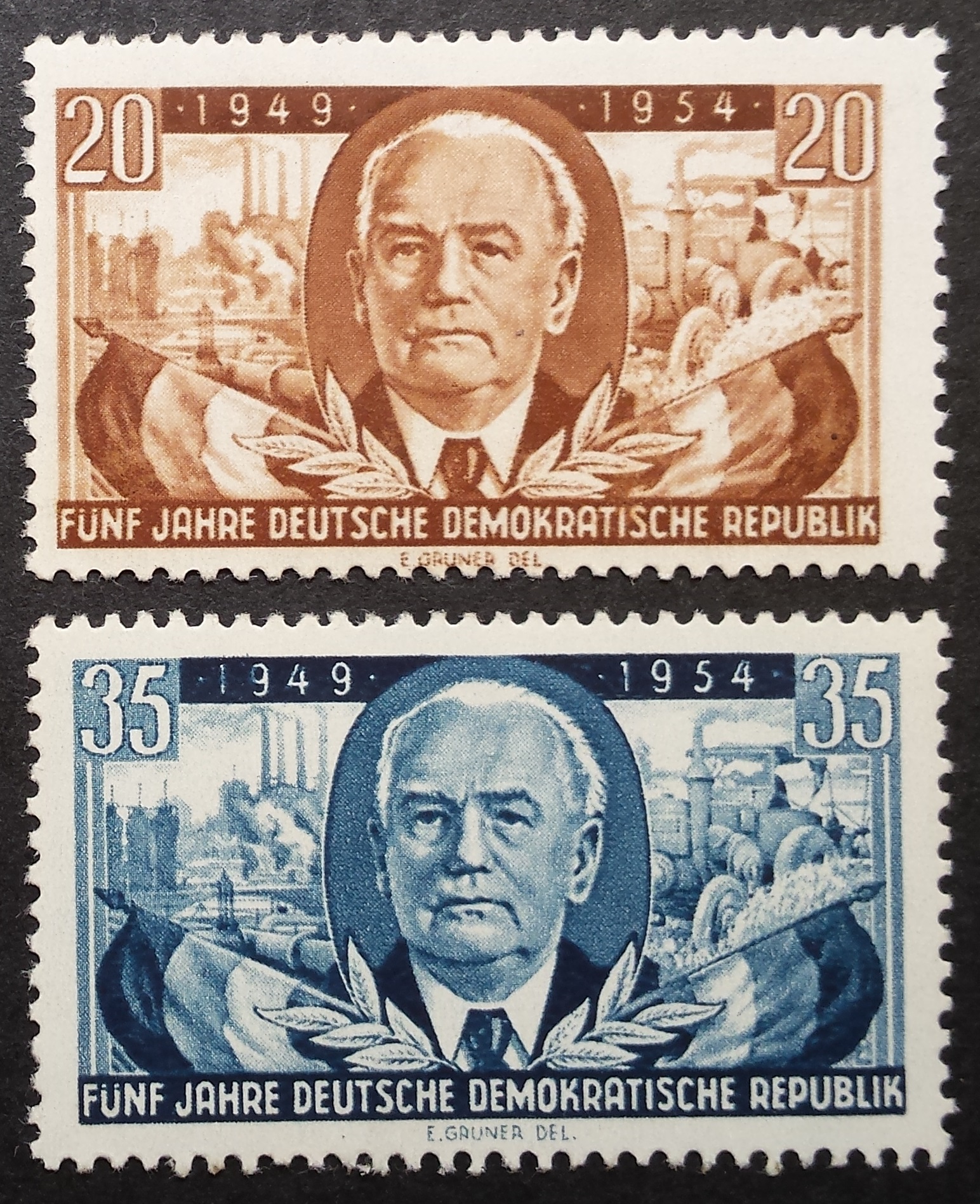 Vokietijos Demokratinė Respublika (VDR), pilna serija MiNr 443-444 MLH*