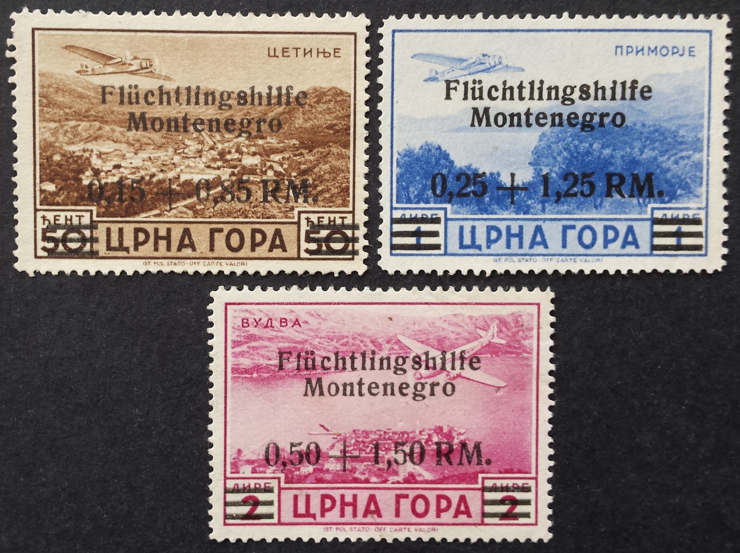 Vokietijos Reichas, Juodkalnijos okupacija, MiNr 15-17 MLH*/MNG (*)