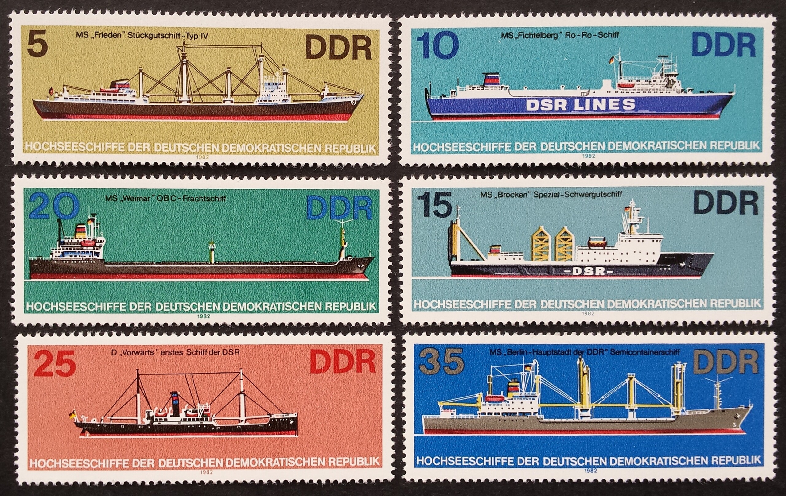 Vokietijos Demokratinė Respublika (VDR), pilna serija, MiNr 2709-2714 MNH**