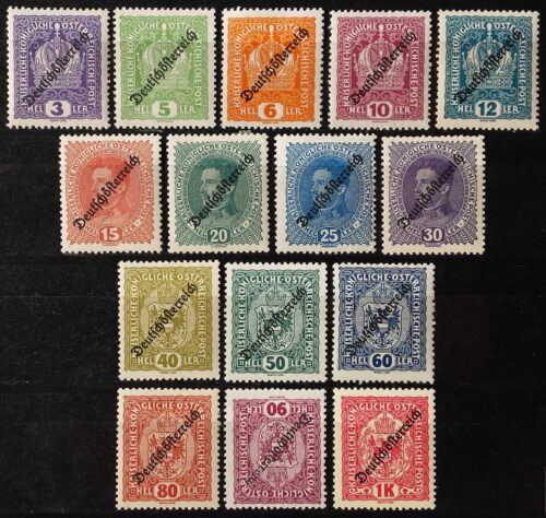 Austrija, pilna serija, MiNr 228-242 MLH*/MH*