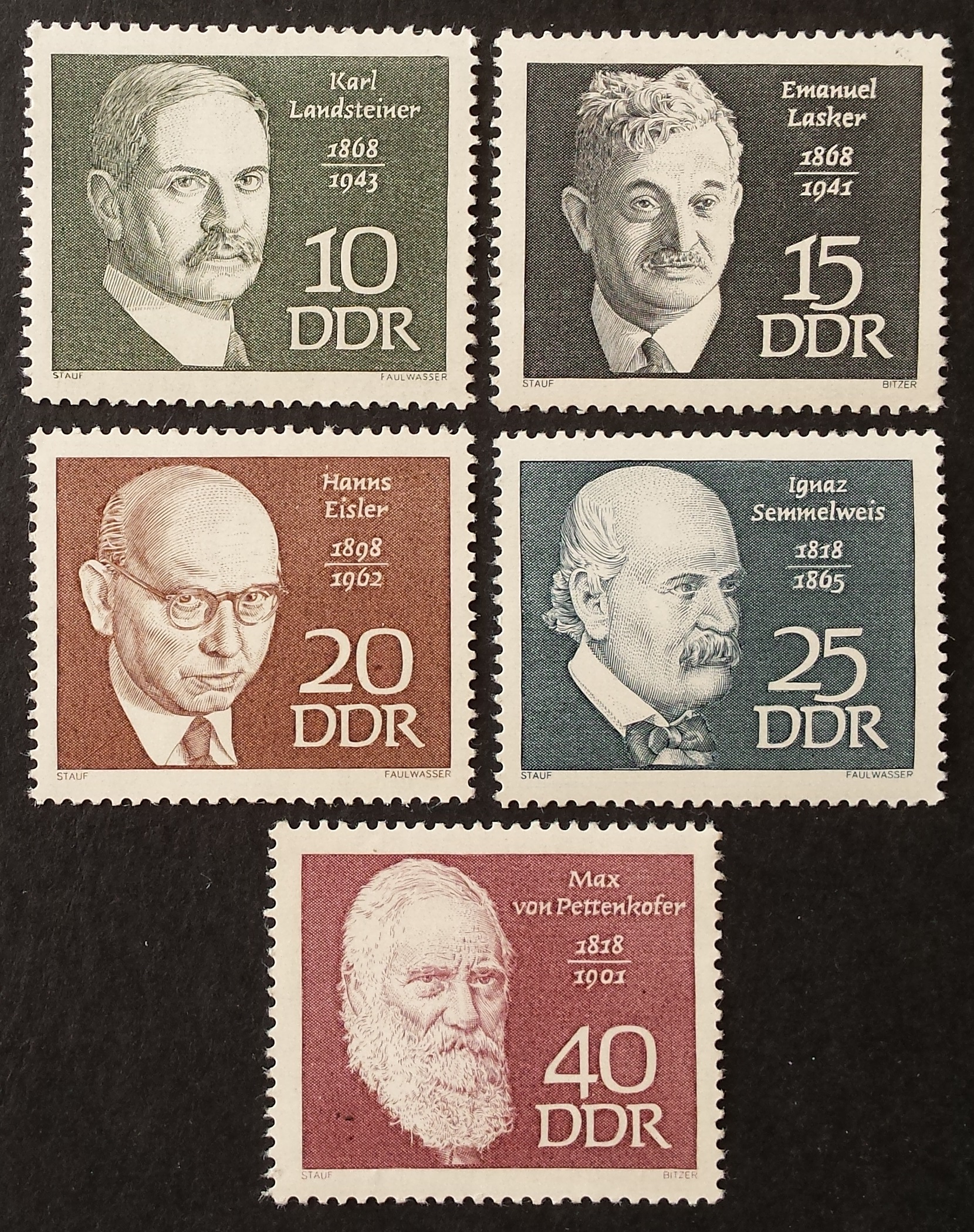 Vokietijos Demokratinė Respublika (VDR), pilna serija, MiNr 1386-1390 MNH**