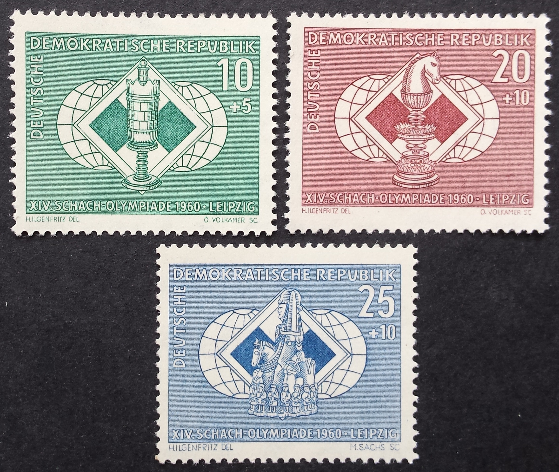 Vokietijos Demokratinė Respublika (VDR), pilna serija, MiNr 786-788 MNH**