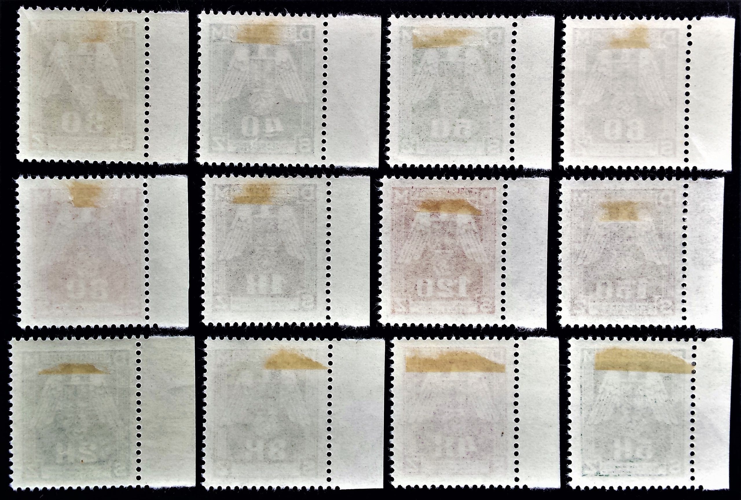 Vokietijos Reichas, Čekijos okupacija, tarnybiniai pilna serija, MiNr 13-24 MH*